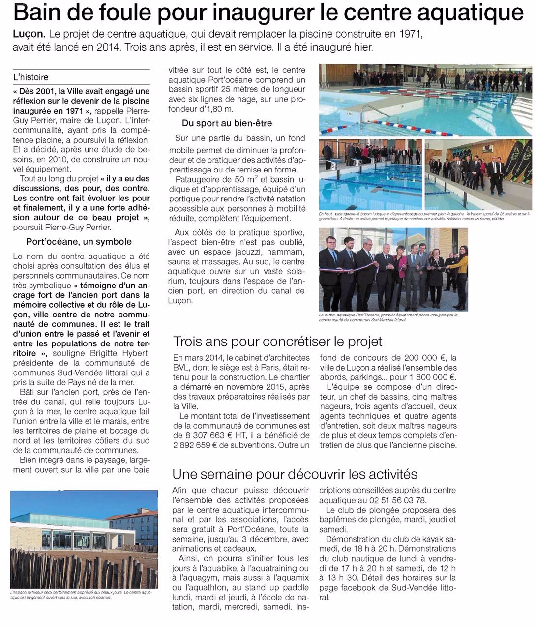 Inauguration de la piscine inter communale