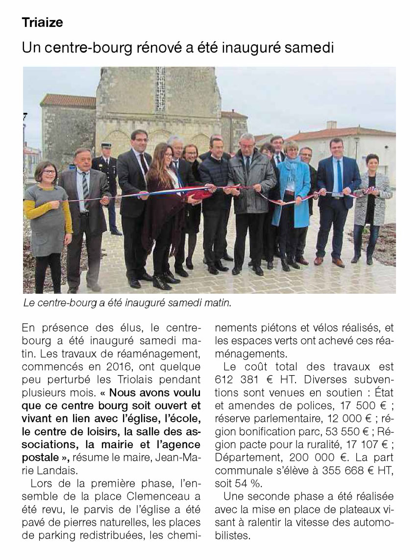 Un centre-bourg rénové a été inauguré samedi