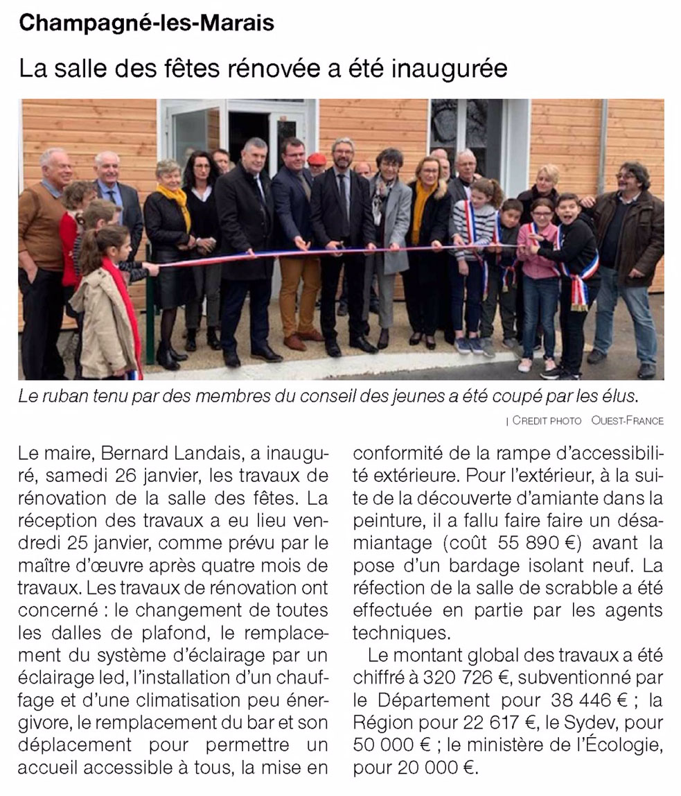 La salle des fêtes rénovée a été inaugurée