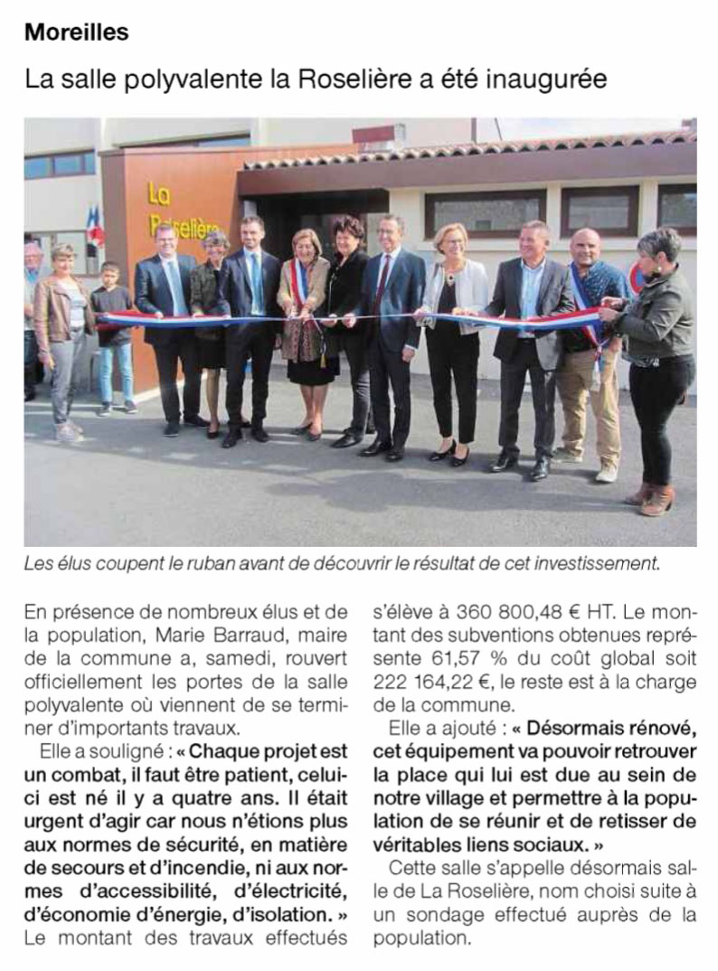 La salle polyvalente la Roselière a été inaugurée