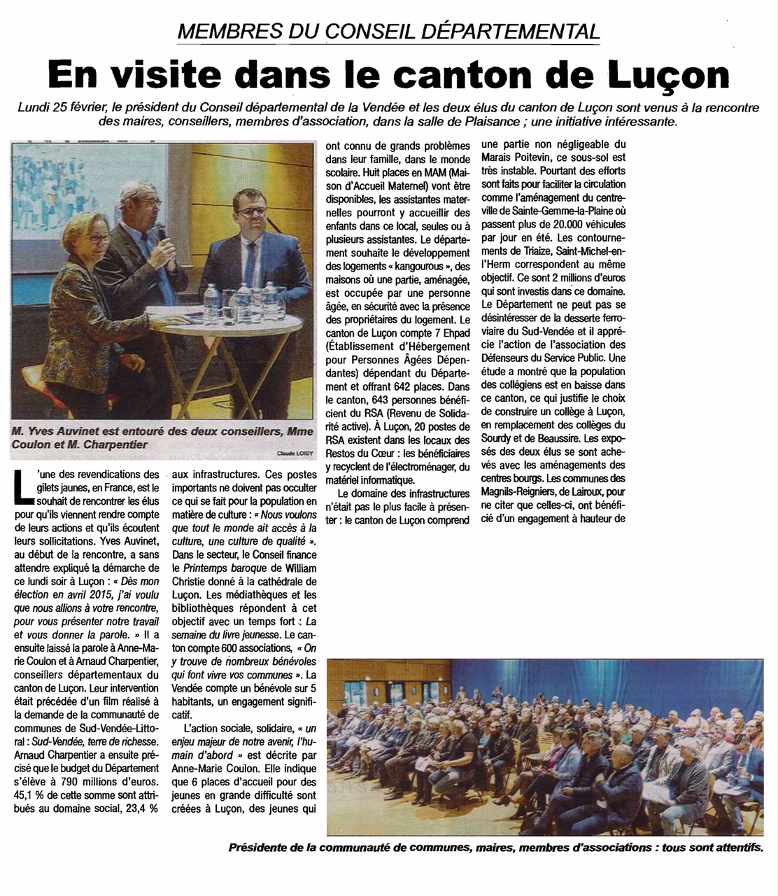 Les élus du Département en visite dans le canton de Luçon