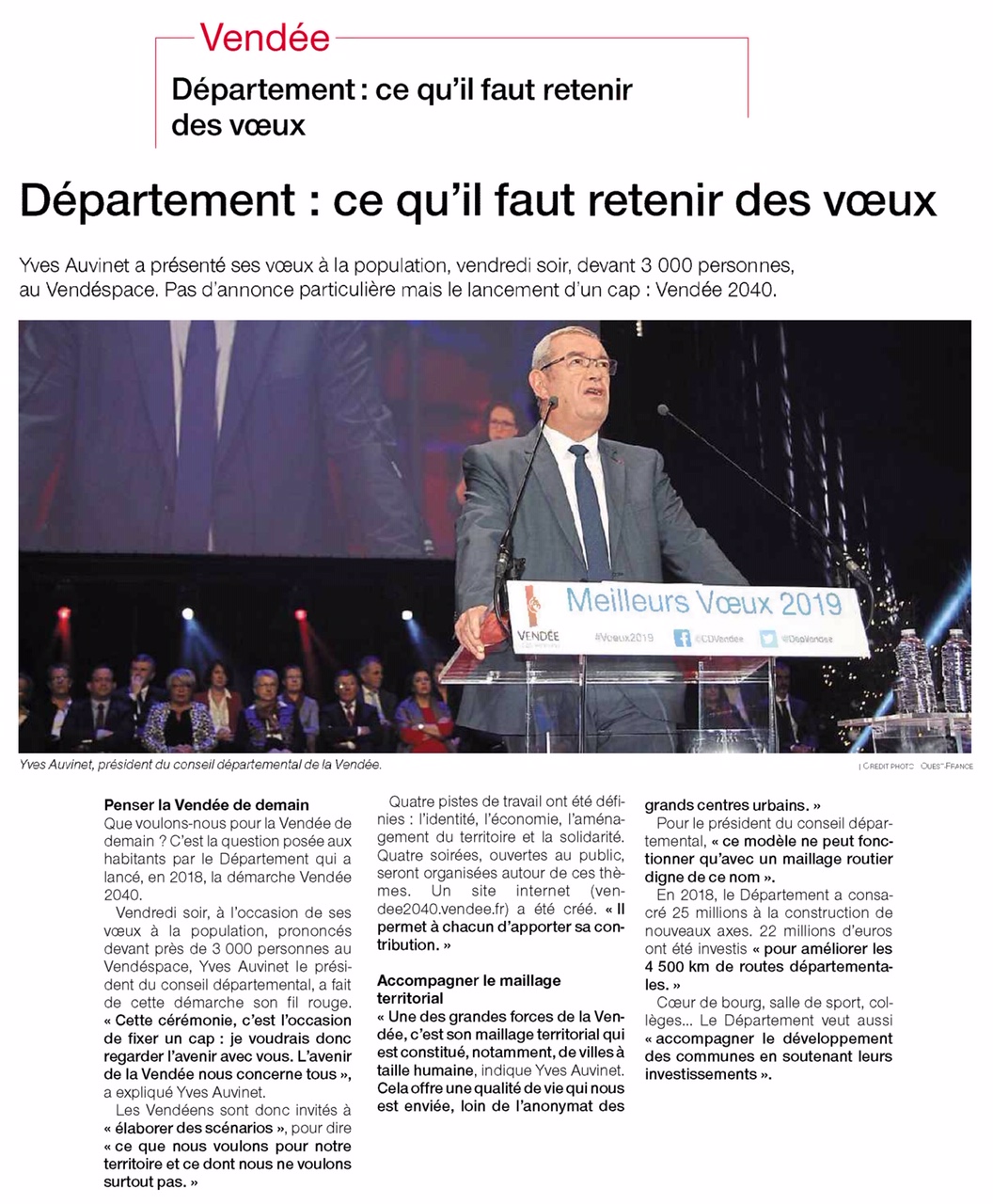 Voeux du Département : ce qu’il faut en retenir